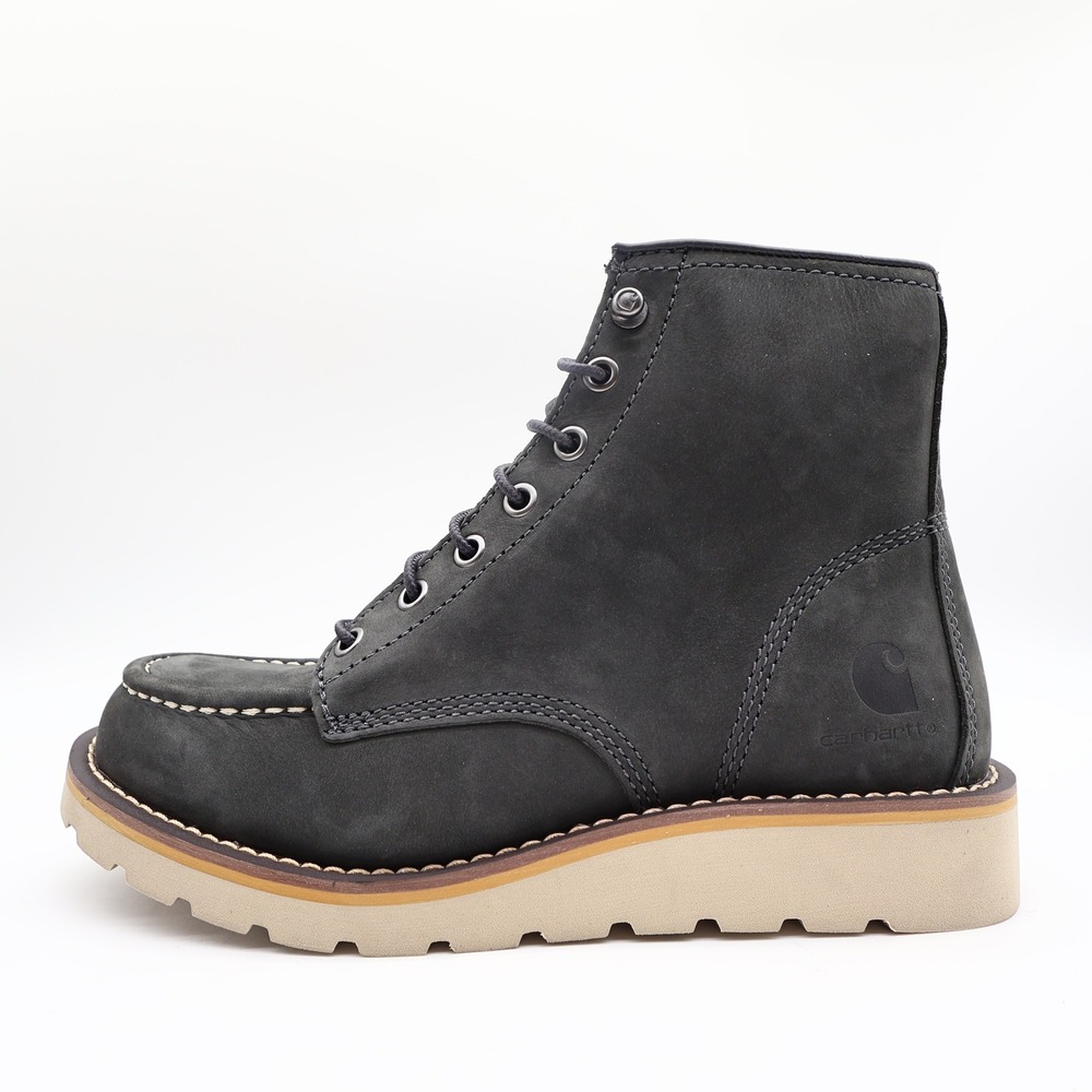 Carhartt Moc Toe Wedge Boot Womens 7.5 Black Leather Work Boots FW6027-W NWT - Picture 16 of 16